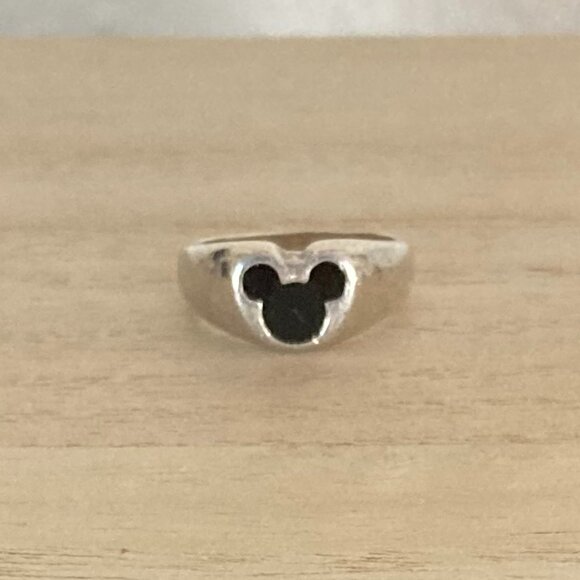 Disney Jewelry - Ring Mickey Mouse Icon Black enamel in 925 Silver Sz4 Pinky